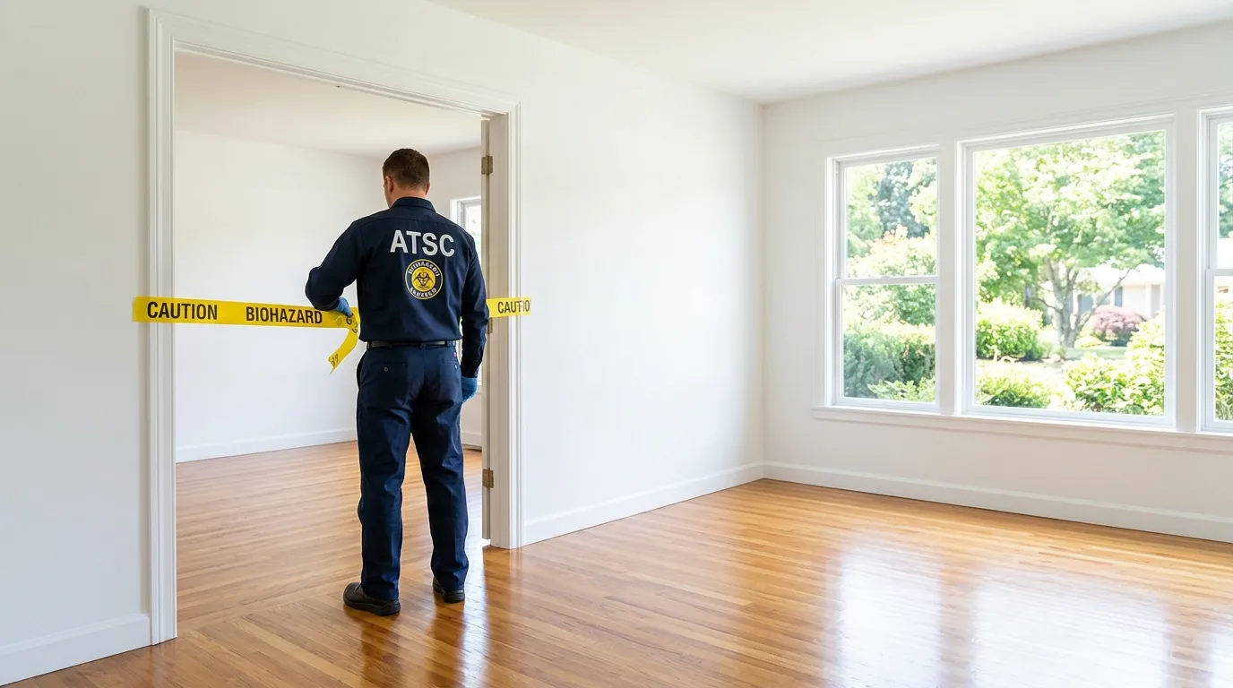 Certified biohazard cleanup crew performing Crime Scene Cleanup in South Peabody